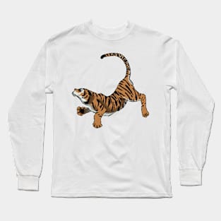 swimming tiger Long Sleeve T-Shirt